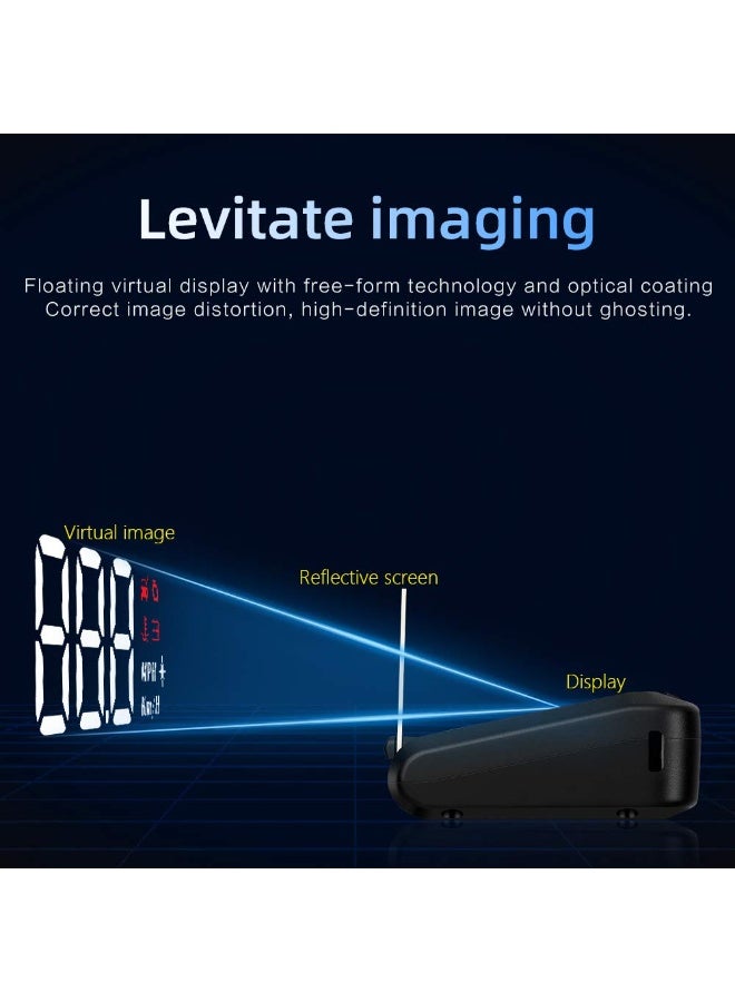 Bukela M1 Windshield Projection Heads Up Display, Digital Speedometer with Navigator/Speed/RPM/Voltage/Temperature Warning Alarm Displayer. Suitable for All Vehicles - Image 4